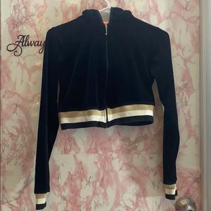 Juicy couture black velvet suit .